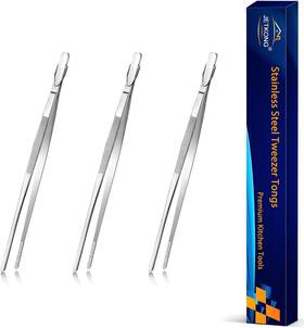 Jetkong 744110790665 7 Inch Tweezers Tongs Mini Kitchen Food Small Cooking Thin