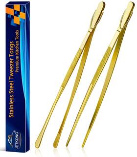 Ss2021 Jetkong 2 Pcs 12-inch Cooking Tweezers Stainless Steel Food Kitchen