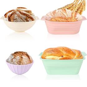 Juciasouul-20250403028 Juciasouul 4 Pcs Silicone Bread Proofing Baskets Foldable Banneton Baske