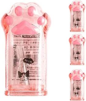 Juroicessry 792483946042 4pcs Pink Cute Cat Paw Pencil Sharpener Kawaii School Supplies Student