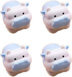 Juroicessry 792483946448 4 Pcs Blue Cute Cattle Design Sharpener Cow Ox Kawaii Pencils Sharpeners