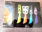 K-4-c Metalla Stainless Steel Set Of Colorful Cheese Gift New