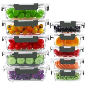 Kamota 370 1040-10pack Glass Food Storage Containers 10 Pack Meal Prep Conta... Fast Ship