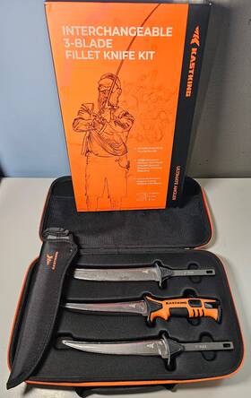 Kk-ifkk3b Kastking Interchangeable 3-blade Fillet Knife Kit 7ftft Flex- 7 Inch Finesse- 9 Flex