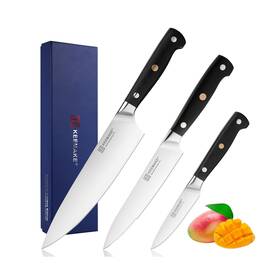 1960003k-03 Keemake Kitchen Knife Set 3pcs Sharp High Carbon Stainless Steel K... Fast Ship