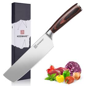 Z1270102k-us02 Keemake Nakiri Knife 7 Inch - Sharp Meat Cleaver With High Carbon Stainless S