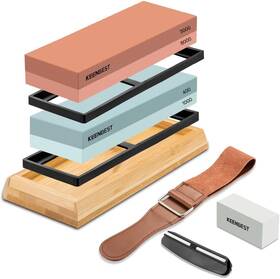 Keenbest 445033368353 Actual Grit Premium Material Whetstone Set 2 Side 400 1000 3000 8000 Sharpe