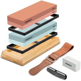 Keenbest 779139265030 Actual Grit Premium Material Whetstone Set 2 Side 400 1000 3000 8000 Sha