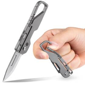 Kk09 Keyunity Ka39 Edc Folding Knife-titanium Pocket Utility Knife With Carabiner