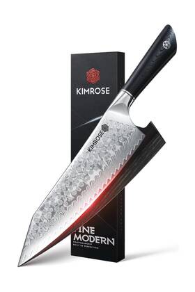 Kimrose 975941356667 Damascus Chef Knife - 8 Inch High-carbon Alloy Steel G10 Handle... Fast Ship
