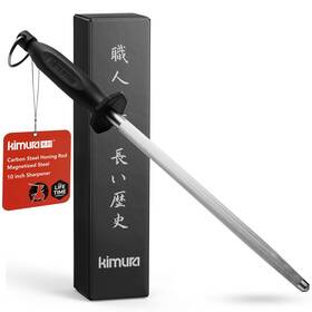 Kimura 065013988177 Professional Honing Steel 10 Inch Rod Carbon Knife Sharpener
