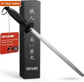 Kimura 313051457441 Professional Honing Steel 10 Inch Rod Carbon Knife Sharpe