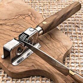 Gw45t02-24 Kings County Tools Handheld Knife Sharpener Rotating Sharpening Discs 7-3/4 Inch Made In Italy Brown