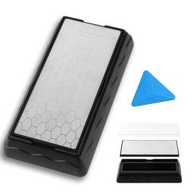 Kitanis 713079827309 Double-sided Diamond Sharpening Stone Knife With Extra Fine