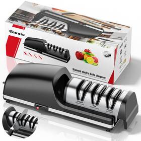 Kitchen 6974205421356 Professional Electric Knife Sharpener 3-stage Diamond Abrasive Sharpening Syste