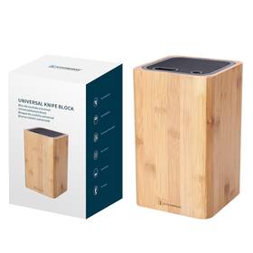 Kd000374 Kitchendao Deluxe Universal Knife Block With Slots For Scissors And Sharpening Rod - Bam