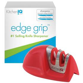 50883 Kitcheniq 370839524436 Edge Grip 2-stage Knife Sharpener Red Coarse And Fine Sharpeners Compa