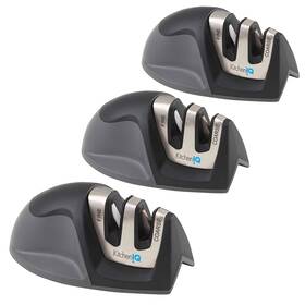51420 Kitcheniq Edge Grip 2-stage Knife Sharpener Black 3 Pack Coarse &