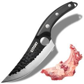 Kitory 791742494010 Hand-forged Viking Boning Knife - 5.8 Inch High Carbon Steel Butcher With E Kitory 791742494010 Hand-forged Viking Boning Knife - 5.8 Inch High Carbon Steel Butcher With E