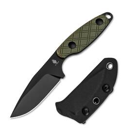 1064a1 Kizer Muskrat Fixed Blade Knife 3.15 In D2 Neck Argyle Pattern G10 Han