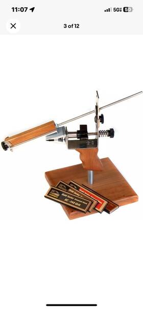 Kme Sharpeners 744110557312 Precision Knife Sharpener System With 4 Gold Series Diamond Hones - Base Inc