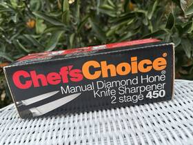 Knife 087877433018 New In Box Chefs Choice Manual Diamond Hone Sharpener 2 Stage 450 Cutlery