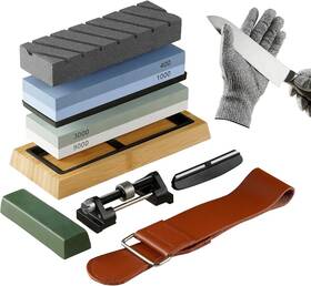 Mdstj28000003ovjs Knife 11 Pc Whetstone Sharpening Kit 2 Dual-sided Grit Whetstones 400/1000 3000