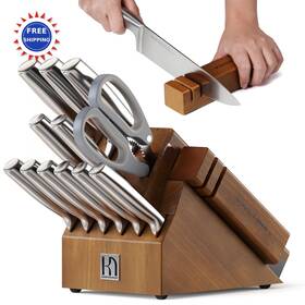 Td39 Knifesaga Knife Block Set 14 Piece Razor Sharp Japanese Stainless Steel Kitchen Knives