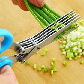 Koos 760953605317 Multilayer Stainless Steel Multifunctional Knives Kitchen Scissors Chive Cutt