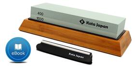 Kota Japan 747726258727 Combination Dual Sided 400-1000 Grit Diamond Knife Sharpener Whetstone Set Fo