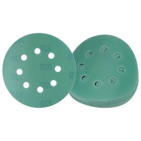 Klf240105zz000558jp Kozelo 15pcs Green Film Sanding Discs - 5 Inch 320 Grits 8 Hole Round Aluminum Ox
