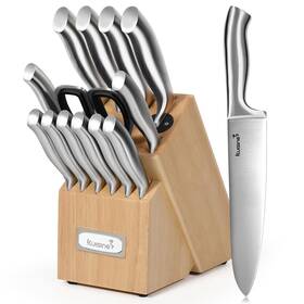 Kuisine 768771898096 Premium Sharp Knife Set Carbon Steel Forged Ergonomic Handle Bl