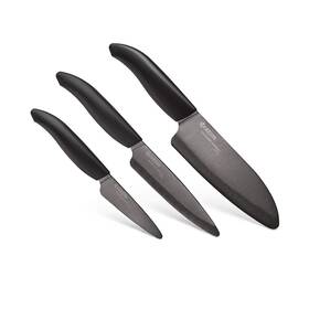 Fk-3pc-bkbk-ec Kyocera Fk-3pc-bkbk Ceramic Advanced Knife Set 5.5 Inch 4.5 3 Black... Fast Ship