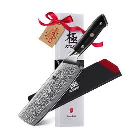 Dkkxcd160 Kyoku Nakiri Knife - 7 Inch Shogun Series Japanese Style Vg10 Steel Core Dama