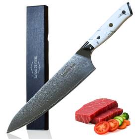 Dms-w-185 La Joie De Vivre Damascus Chef Knife 8 Inch Japanese Kitchen Vg-10 67-layer Damasc
