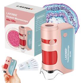 Qjkj-mk-608 Lakwar 60x-120x Mini Pocket Microscope For Kids Adults Portable Handheld ... Fast Ship