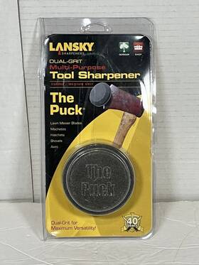 Lansky 080999037003 Lanksy Dual Grit Sharpening Puck Axe Knife Machete Sharpener Course Medium