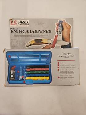 Lk005 Lansky Deluxe 5-stone Knife Sharpening System Tool With Handle Case Nos