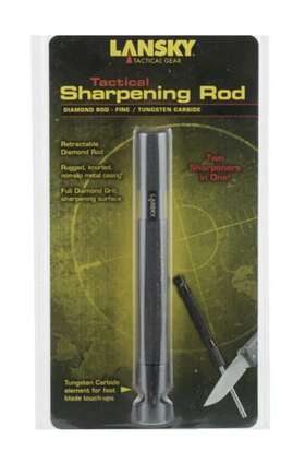 Ls49 Lansky Tactical Sharpening Rod Full Diamond Grt Tungsten Carbide Knife Sharpener