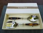 Lauren Ralph By Salad Servers Wentworth Tortoise Stainless Steel Nib 742414355863