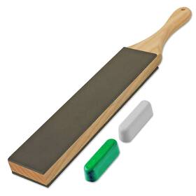 Lavoda 791306742410 Leather Strop For Knife Sharpening With Polishing Compound Paddle Doubl