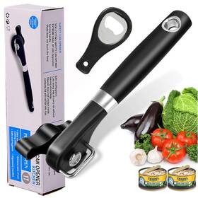 Layyun 791778390034 Safe Cut Smooth Edge Ergonomic Can Opener - Manual Food Grade Stainless Steel