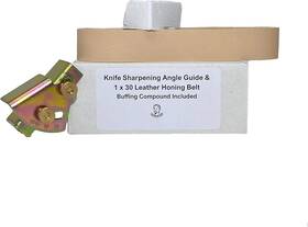 Leatherbeltman 684753742501 Knife Sharpening Angle Guide And 1 Inch X 30 Leather Honing Belt With Compound