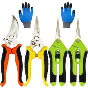 Gar001 Lengnoyp Pruning Shears 5 Pack Garden With Gardening Gloves Clippers Handheld