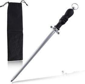 Leontool 313050623656 Professional Knife Sharpener Rod 15 Inch Honing Steel Kitchen Sharpening
