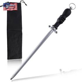 Leontool 313051820832 Professional Knife Sharpener Rod 15 Inch Honing Steel Kitchen Sharpening