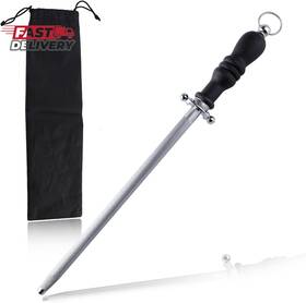 Leontool 744759265579 Professional Knife Sharpener Rod 15 Inch Honing Steel Kitchen Sharpening