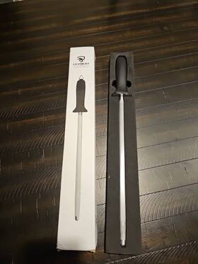 Levinchy 738630685365 Diamond Knife Sharpening Steel 12 Inch Professional Coating