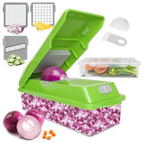Kt02-1 Lhs Multifunctional Vegetables Chopper With Container Manual Processor Cutte