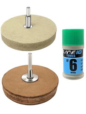 Line10 Tools 749357164590 4 Inch Leather Strop And Felt Buffing Wheel Kit For Drill